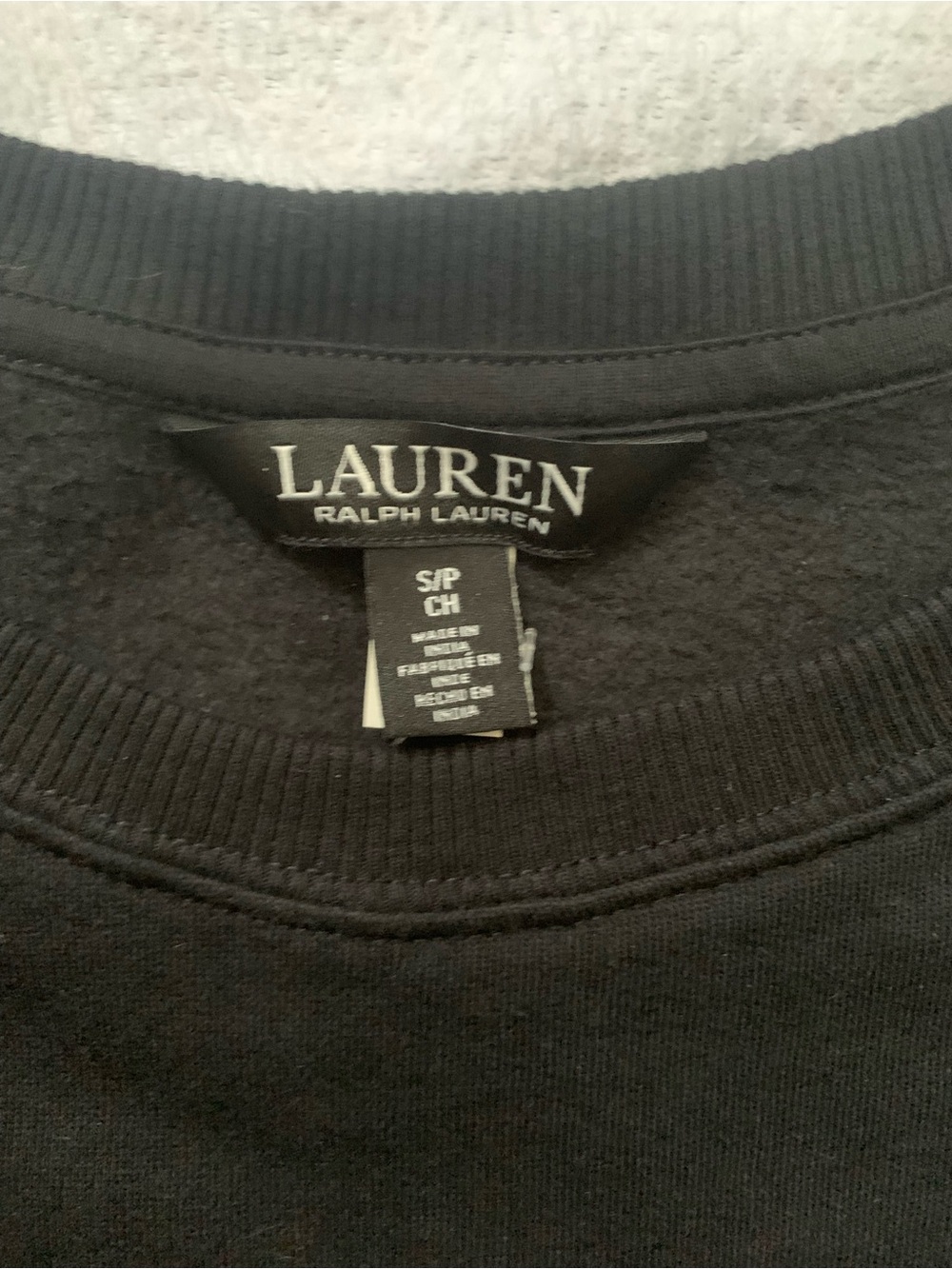 Ralph Lauren Black Crewneck Sweater with Gold Crest Embroidery - Picture 2 of 5